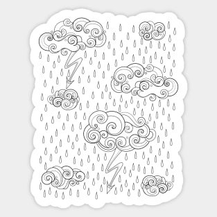 Noncolored Fairytale Weather Forecast Print Sticker